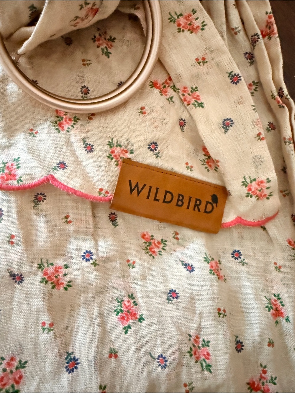 WildBird Cream Floral Ring Sling with Pink Trim - Picture 2 of 2